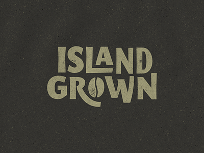 Island Grown beach coffee bean custom type island island grown coffee lock up typography