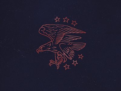 Eagle america eagle illustration line drawing stars westward