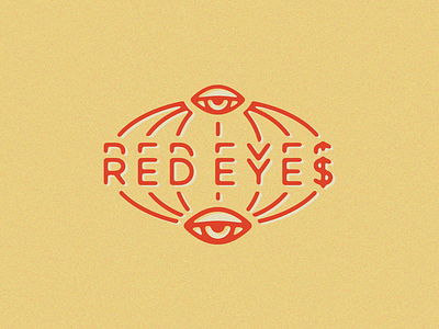 RED EYE$ Logo branding eye globe icon illustration logo typography
