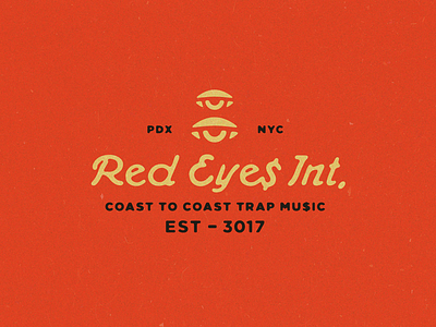 RED EYE$ Int. branding eye icon lock up logo typography