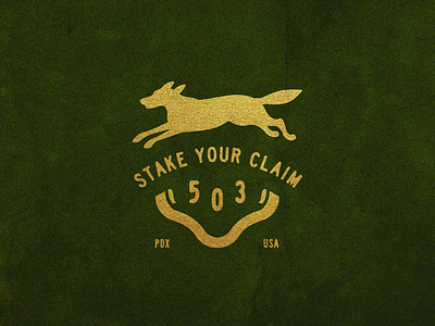 Stake Your Claim 8 gold foil illustration portland stakeyourclaim type typography usa wolf