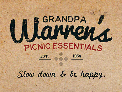 Grandpa Warren's Picnic Essentials branding graphic design logo typography