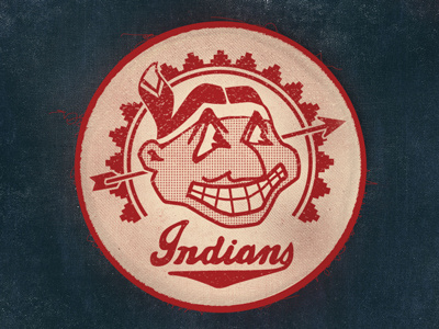 Indians design mlb patch typography