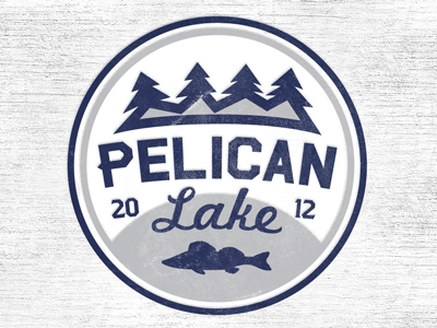 Pelican Lake 2 badge design identity lake patch pelican lake type typography