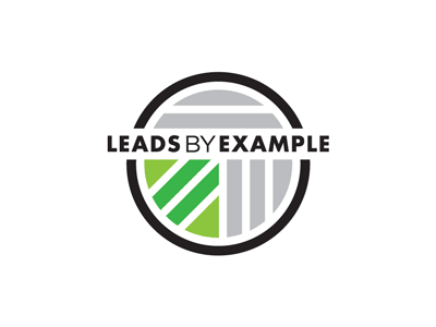 Leads By Example abstract branding circle identity logo