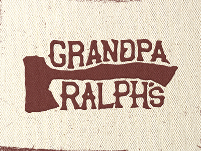 Grandpa Ralph's axe grandpa logo typogprahy