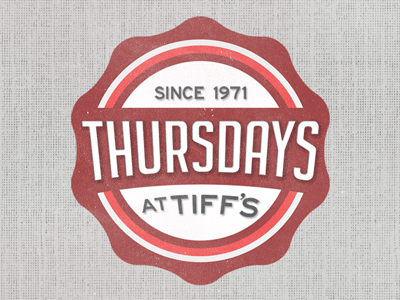 Thursdays At Tiff's badge branding logo typography