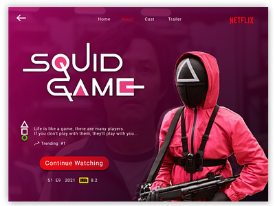 Squid Game Netflix Page design graphic design illustration netflix squidgame ui ux webdesign