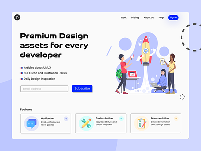 Premium Design Assets Landing page