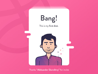Bang! card designer first illustration invitation invite shot