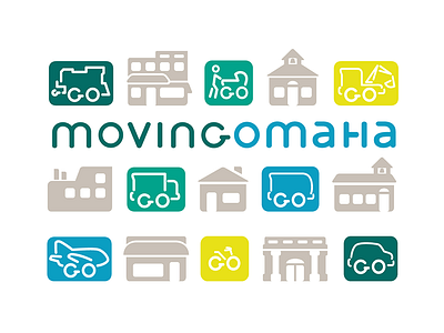 Moving Omaha brand go icons movement transportation