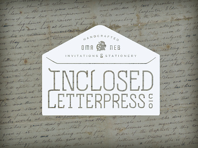Inclosed Letterpress Envelope envelope letter letterpress logo type