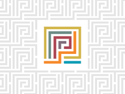 No Dead Ends colorful identity lines logo maze p puzzle thumbprint