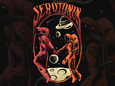 Serotonin Space apparel astronout blackhole cover story design illustration love oldschool retro romance scifi space tees tshirt tshirt design vintage wear
