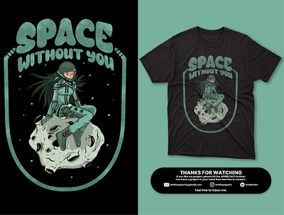 Space without you apparel branding cover story design illustration logo tees tshirt ui wear