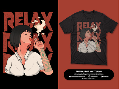 Relax Girl apparel cigarette cover story design girl illustration teen tees tshirt wear