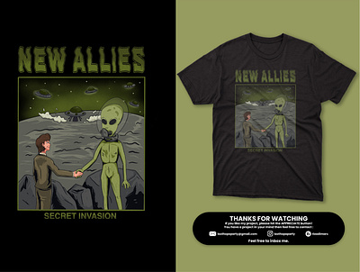 New Allies alien apparel branding clothing cover story design graphic design illustration logo space tees tshirt ufo wear
