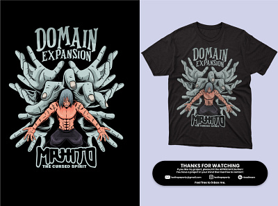 Domain Expansion apparel artwork cover story design digital illustration fan art illustration jujutsu kaisen tees tshirt wear