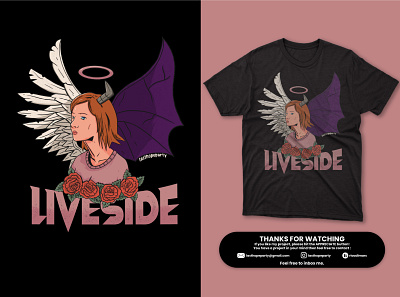 Live Side angel apparel cover story design devil digital illustration hand drawn illustration tees tshirt tshirt design wear