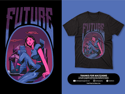 Future Girl apparel artwork clothing cover story cyberpunk design digital illustration future illustration streetwear tees tshirt tshirt design tshirtdesign urbanwear wear