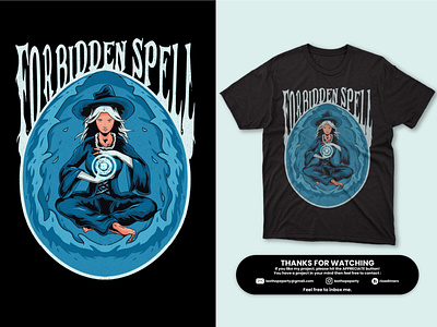 Forbidden Spell apparel black magic cover story design illustration mage magic spell spellcaster tees tshirt wear wicth witch wizard