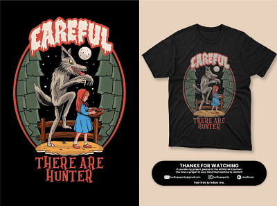 Careful apparel branding cover story design girl graphic design hunter illustration tees tshirt wear wolf