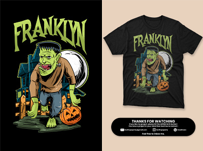 Frankenstein apparel cover story design frankenstein ghost halloween horror illustration monster scary tees tshirt wear