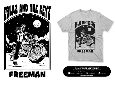 Freeman Motor apparel cover story design gang illustration motor bike tees tshirt wear