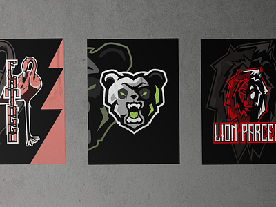 animal esport logo animal branding design esport flamingo graphic design lion logo panda poster