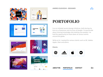 Personal Website Portofolio adobexd cv minimal portofolio ux ui website