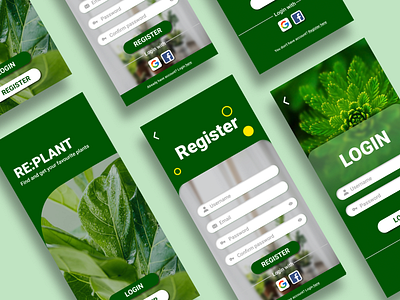 Mobile apps UI Design - Plant shop user login eco apps ecommercial apps green market shop mobile app ui design mobile apps mobile design online market apps plant shop plants ui uiux uiux design user login page