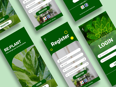 Mobile apps UI Design - Plant shop user login