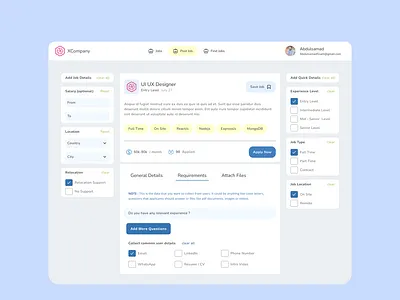 Recruitment platform | Job builder design hiring hr managment human resource mangement job job builder mobile app recruit recruitment saas design ui ux design website design