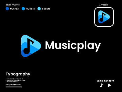 Music play - logo design animation creative logo logodesigner modernlogo ui