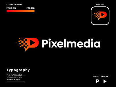 Pixel Media Logo Design- Creative Logo 3d animation branding creative logo gradient logo pixel media logo ui