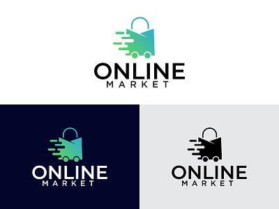 Online Market Logo Design | Creative Logo animation flat logo gradient logo market logo motion graphics ui