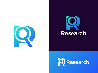 R Letter + Search icon Concept