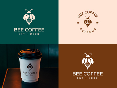 Bee coffee logo 3d animation bee logo branding coffee custom logo design flat graphic design icon identity illustration logo logo design logo mark logodesign logos minimal modern logo ui