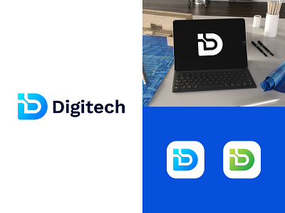 Letter D tech logo design