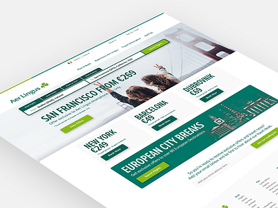 Aer Lingus Airline UI Website airline green web design website uiux