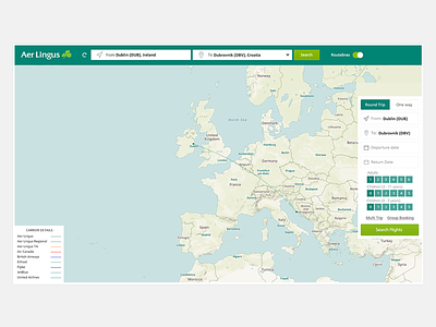 Aer Lingus Routemaps airline demo ireland maps