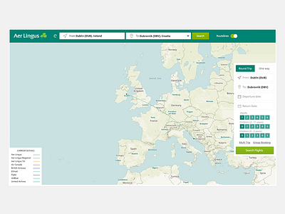 Aer Lingus Routemaps