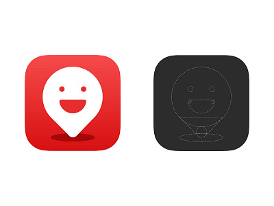 Icon Design For Local Headlines happy icon ios jingdong local map news red