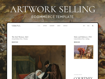 Artwork Selling Homepage art artwork classic ecommerce homepage shop store website