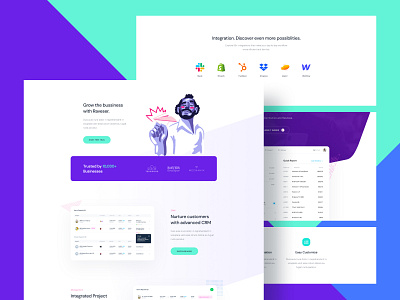 SaaS Landing Page clean colorful creative fun homepage landing page modern saas web design