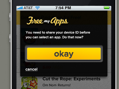 FreeMyApps Alert system iphone mobile ps comp. ui web app