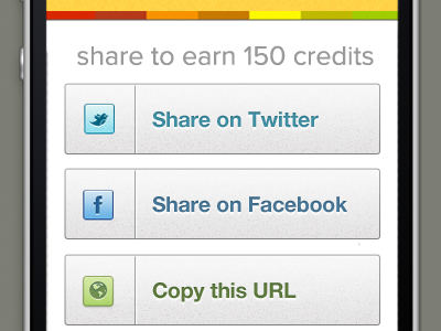 Social Share on FMA iphone mobile ps comp. ui web app