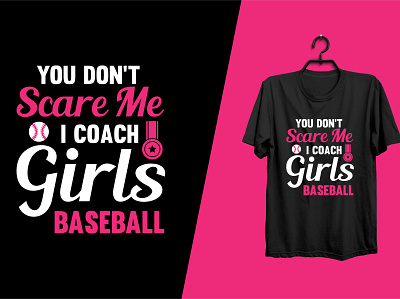 Baseball T-shirt Design For Girl's baseball digital art t shirt typography vector