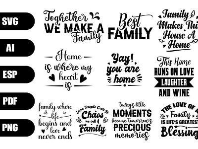 Family Svg Cut Bundle T-shirt Design