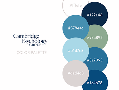 Color Palette | Cambridge Psychology Group branding branding design color palette design graphic design hex codes logo psychologist vector visual identity